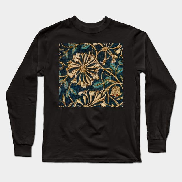 Honeysuckle pattern old vintage art painting Long Sleeve T-Shirt by Phantom Troupe